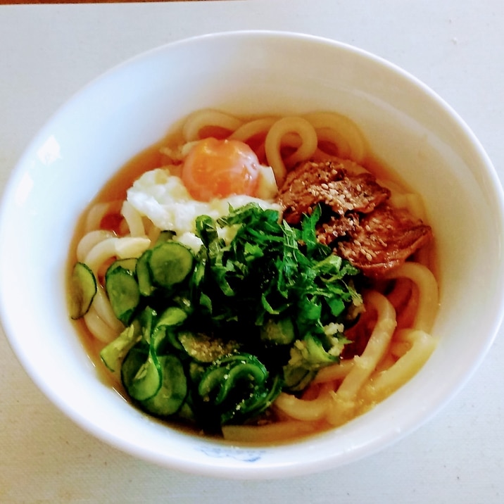 サバ缶で★鯖ときゅうりの冷やしうどん